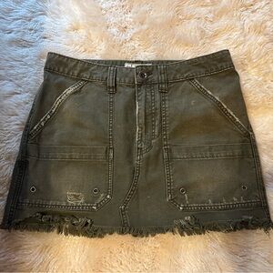 Free People Olive Mini Skirt